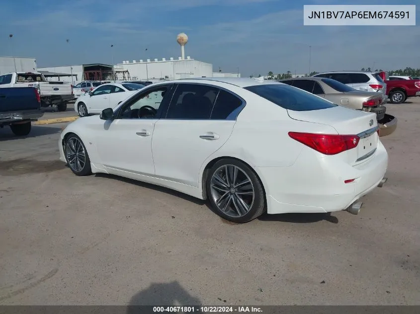 2014 Infiniti Q50 Sport VIN: JN1BV7AP6EM674591 Lot: 40671801