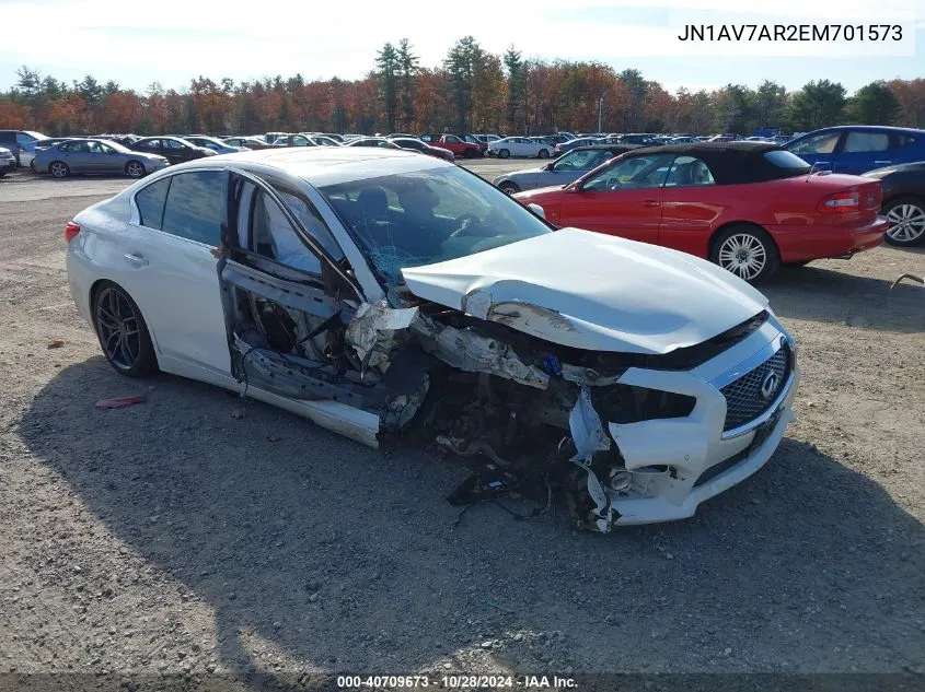 2014 Infiniti Q50 Hybrid Sport VIN: JN1AV7AR2EM701573 Lot: 40709673