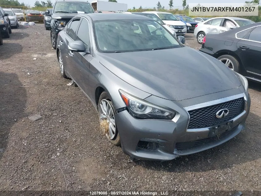 2015 Infiniti Q50 Premium/Sport VIN: JN1BV7ARXFM401267 Lot: 12079085