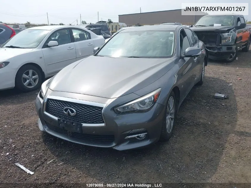 2015 Infiniti Q50 Premium/Sport VIN: JN1BV7ARXFM401267 Lot: 12079085