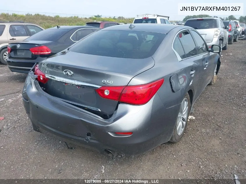 2015 Infiniti Q50 Premium/Sport VIN: JN1BV7ARXFM401267 Lot: 12079085