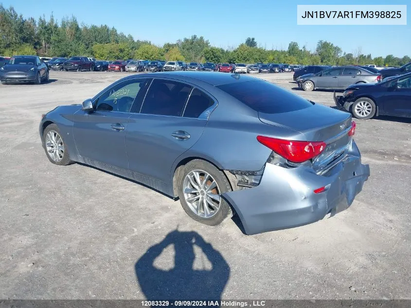 2015 Infiniti Q50 VIN: JN1BV7AR1FM398825 Lot: 12083329