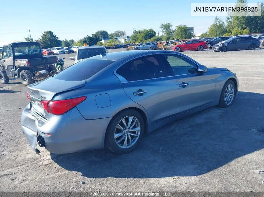 2015 Infiniti Q50 VIN: JN1BV7AR1FM398825 Lot: 12083329