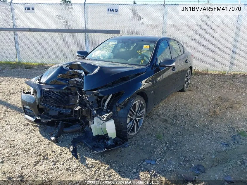 2015 Infiniti Q50 VIN: JN1BV7AR5FM417070 Lot: 12093379