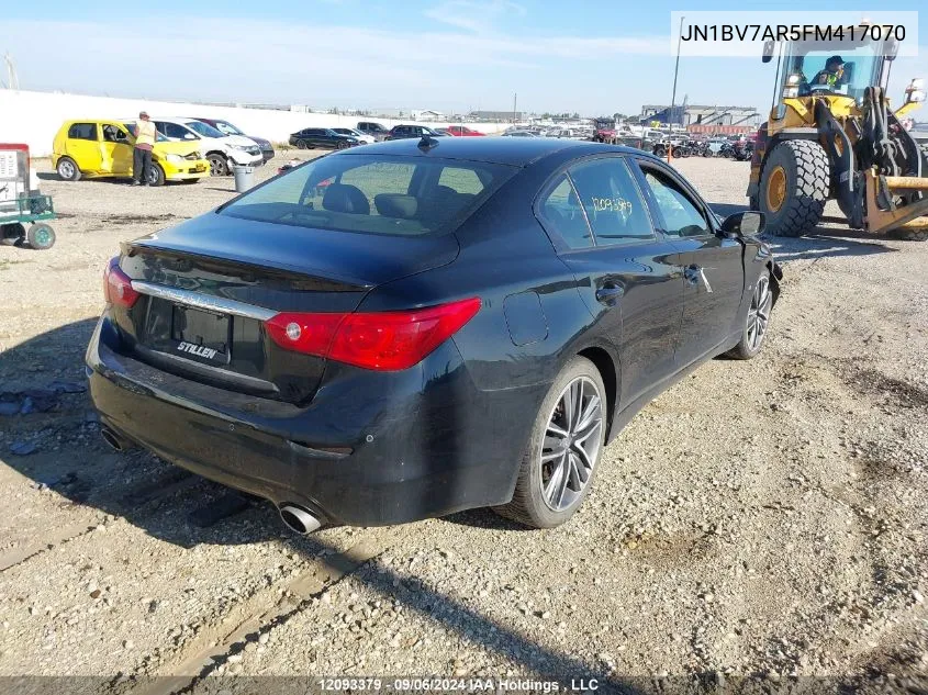 2015 Infiniti Q50 VIN: JN1BV7AR5FM417070 Lot: 12093379