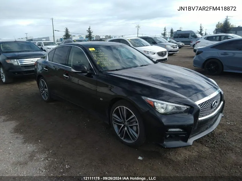 2015 Infiniti Q50 Premium/Sport VIN: JN1BV7AR2FM418872 Lot: 12111175