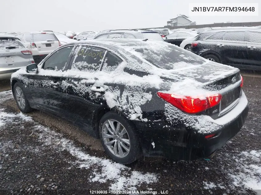 JN1BV7AR7FM394648 2015 Infiniti Q50