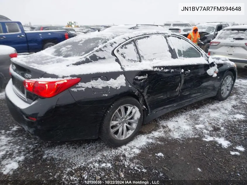 JN1BV7AR7FM394648 2015 Infiniti Q50