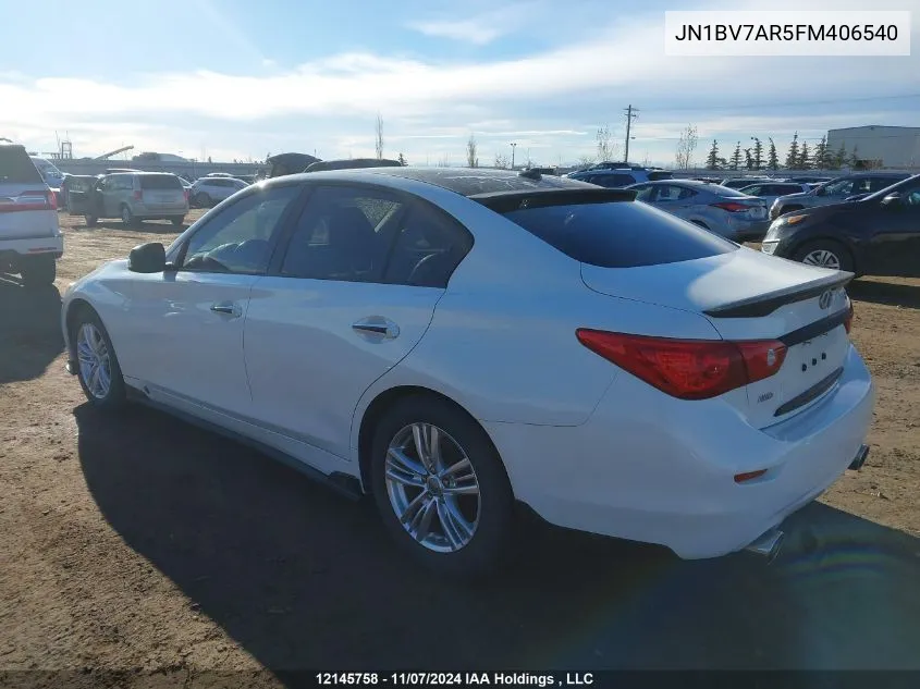 2015 Infiniti Q50 VIN: JN1BV7AR5FM406540 Lot: 12145758