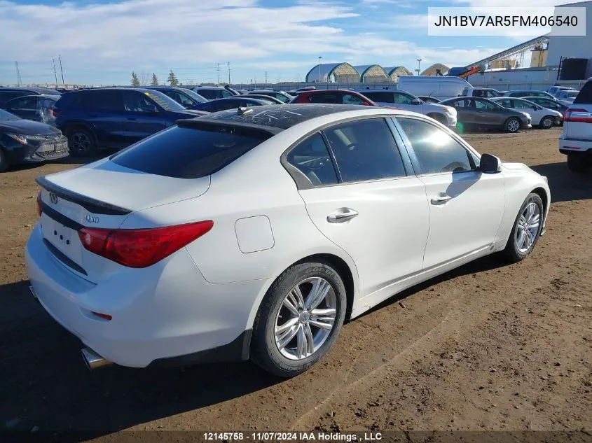 2015 Infiniti Q50 VIN: JN1BV7AR5FM406540 Lot: 12145758