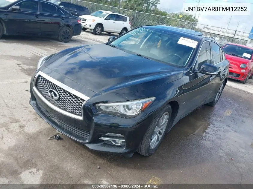 2015 Infiniti Q50 VIN: JN1BV7AR8FM412252 Lot: 38907196