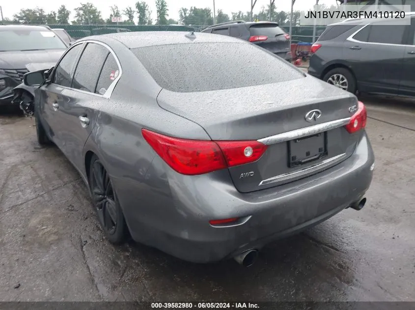 2015 Infiniti Q50 Sport VIN: JN1BV7AR3FM410120 Lot: 39582980