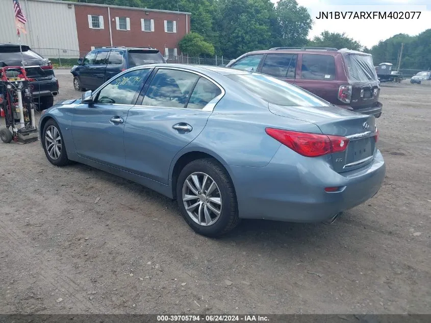 2015 Infiniti Q50 Premium VIN: JN1BV7ARXFM402077 Lot: 39705794