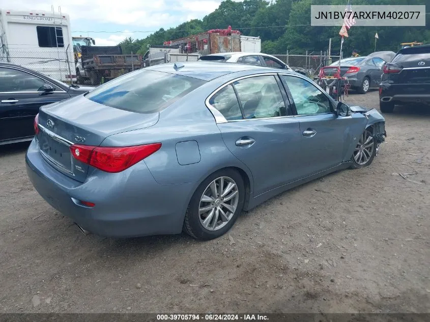 JN1BV7ARXFM402077 2015 Infiniti Q50 Premium