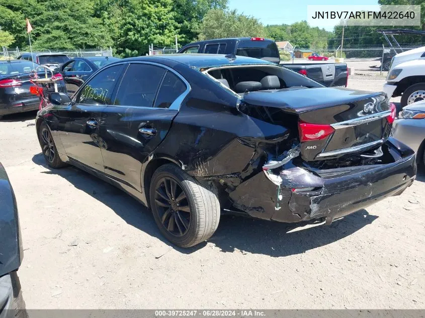 2015 Infiniti Q50 Premium VIN: JN1BV7AR1FM422640 Lot: 39725247