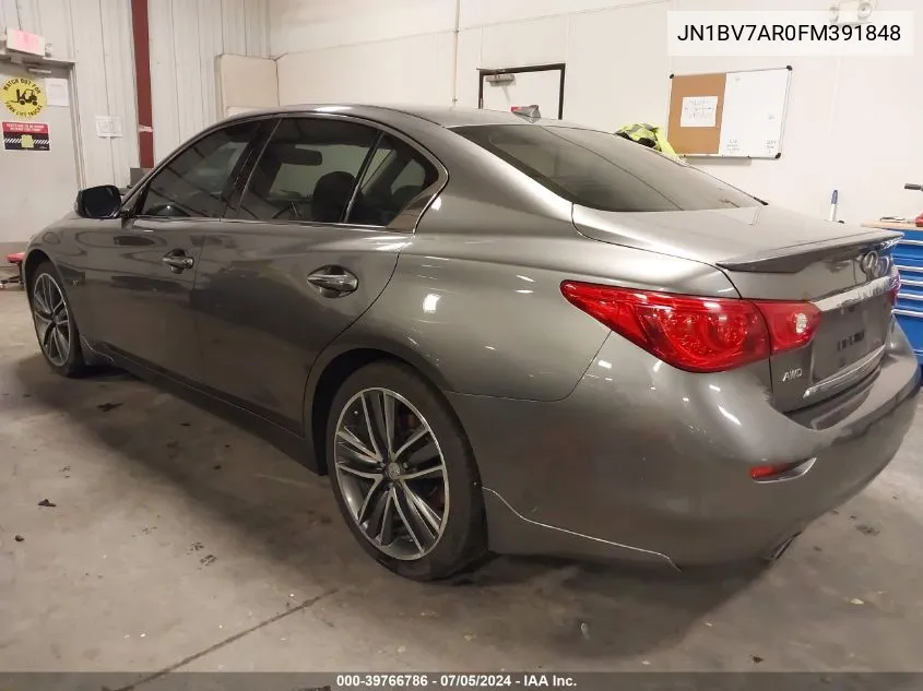 2015 Infiniti Q50 Premium VIN: JN1BV7AR0FM391848 Lot: 39766786