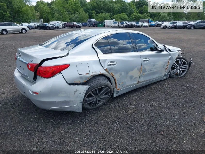 2015 Infiniti Q50 Premium VIN: JN1BV7AR4FM403886 Lot: 39783051