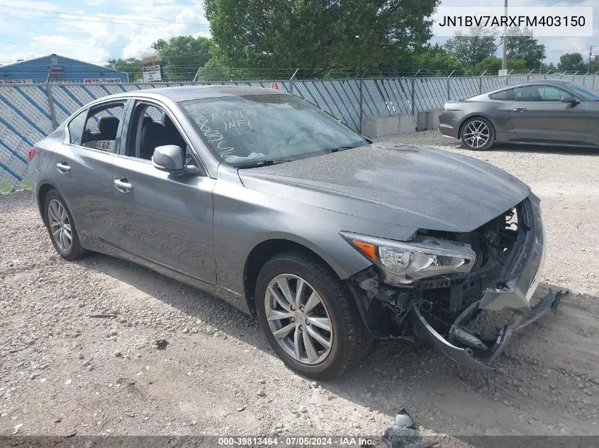 2015 Infiniti Q50 Premium VIN: JN1BV7ARXFM403150 Lot: 39813464