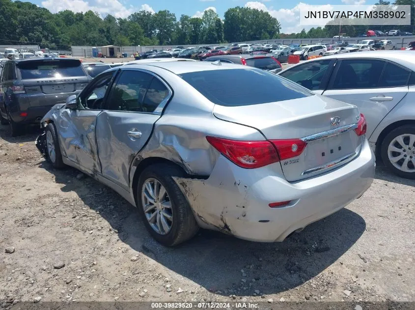 2015 Infiniti Q50 Premium VIN: JN1BV7AP4FM358902 Lot: 39829520