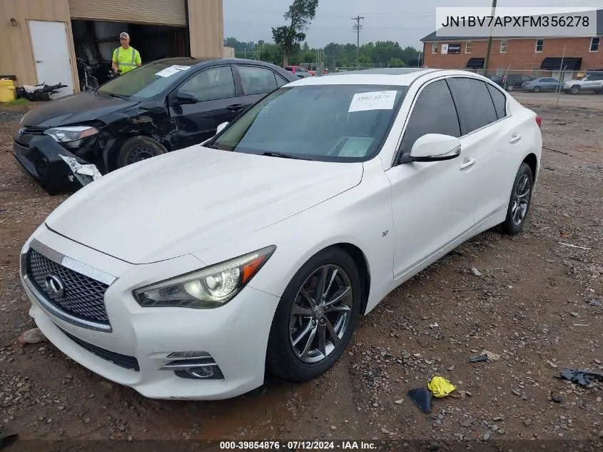 2015 Infiniti Q50 VIN: JN1BV7APXFM356278 Lot: 39854876