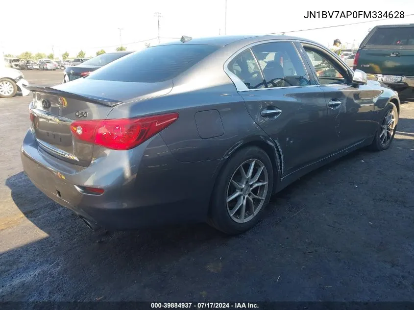 2015 Infiniti Q50 Premium VIN: JN1BV7AP0FM334628 Lot: 39884937