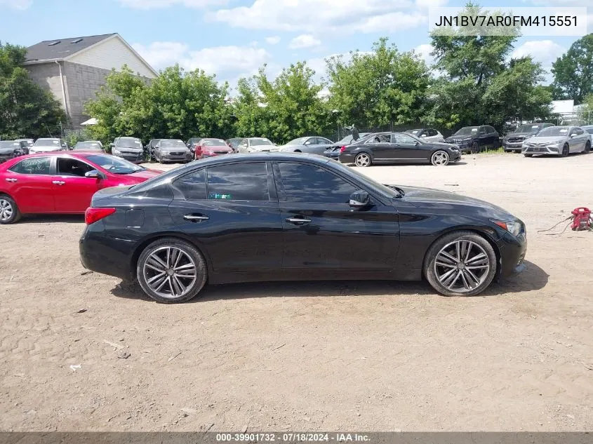 2015 Infiniti Q50 Premium/Sport VIN: JN1BV7AR0FM415551 Lot: 39901732