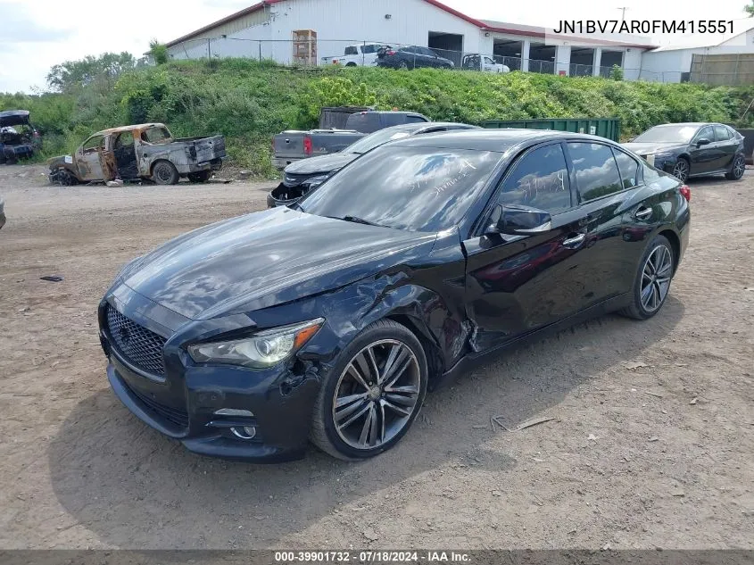 2015 Infiniti Q50 Premium/Sport VIN: JN1BV7AR0FM415551 Lot: 39901732