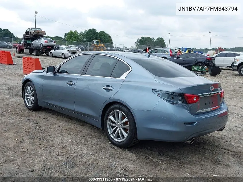 2015 Infiniti Q50 Premium VIN: JN1BV7AP7FM343794 Lot: 39911958