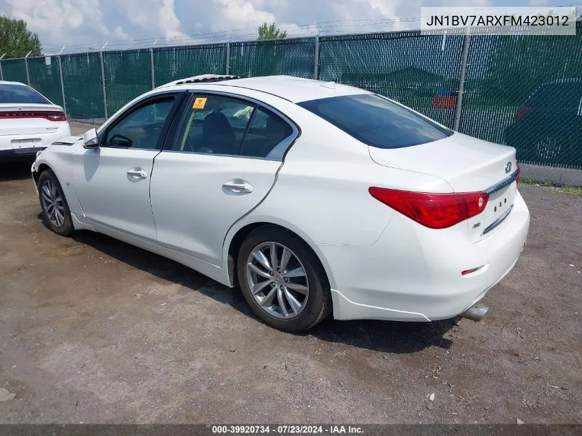 JN1BV7ARXFM423012 2015 Infiniti Q50 Premium