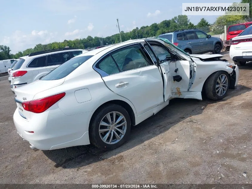 2015 Infiniti Q50 Premium VIN: JN1BV7ARXFM423012 Lot: 39920734