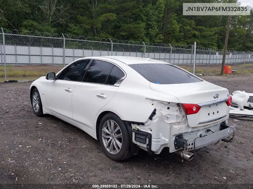 2015 Infiniti Q50 Premium/Sport VIN: JN1BV7AP6FM332835 Lot: 39959182