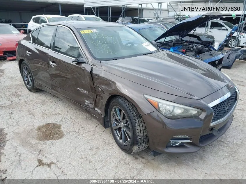 2015 Infiniti Q50 Premium VIN: JN1BV7AR0FM397830 Lot: 39961198