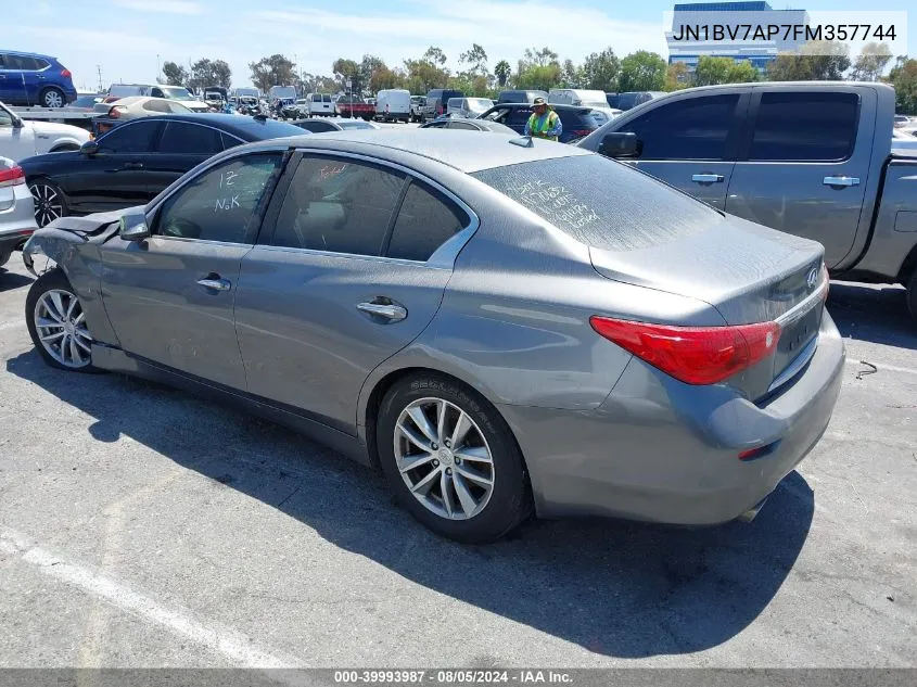 2015 Infiniti Q50 Premium VIN: JN1BV7AP7FM357744 Lot: 39993987