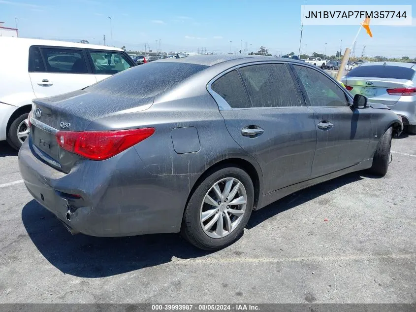 2015 Infiniti Q50 Premium VIN: JN1BV7AP7FM357744 Lot: 39993987