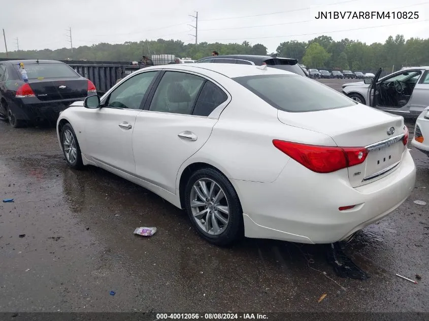 2015 Infiniti Q50 Premium VIN: JN1BV7AR8FM410825 Lot: 40012056