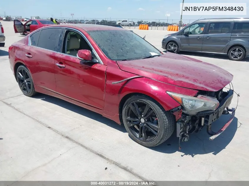 2015 Infiniti Q50 Premium/Sport VIN: JN1BV7AP5FM348430 Lot: 40031272