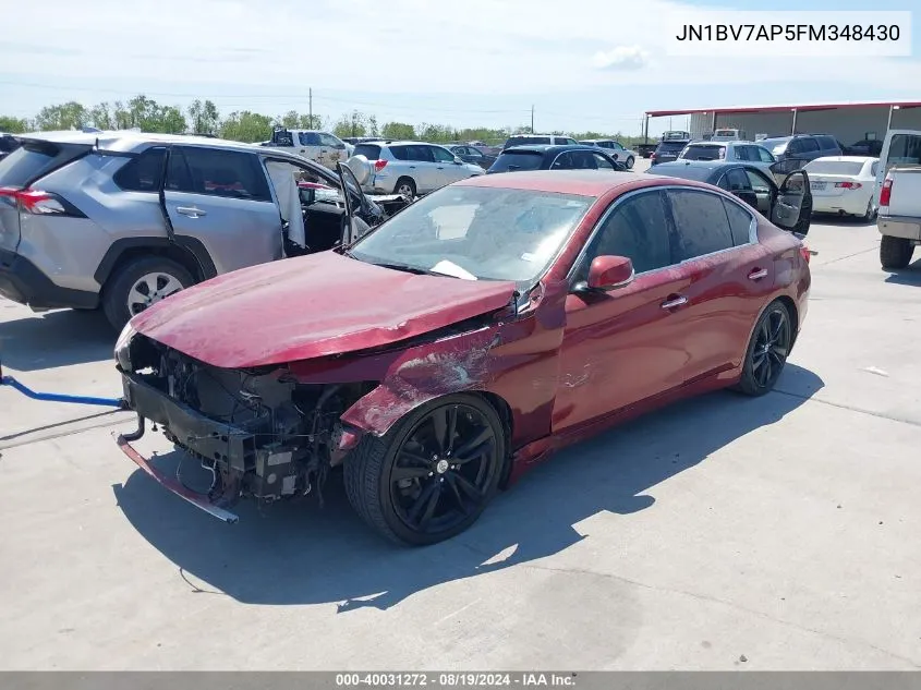 2015 Infiniti Q50 Premium/Sport VIN: JN1BV7AP5FM348430 Lot: 40031272