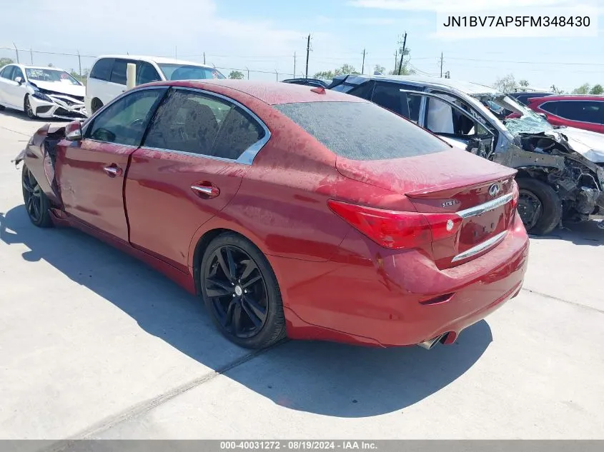 2015 Infiniti Q50 Premium/Sport VIN: JN1BV7AP5FM348430 Lot: 40031272