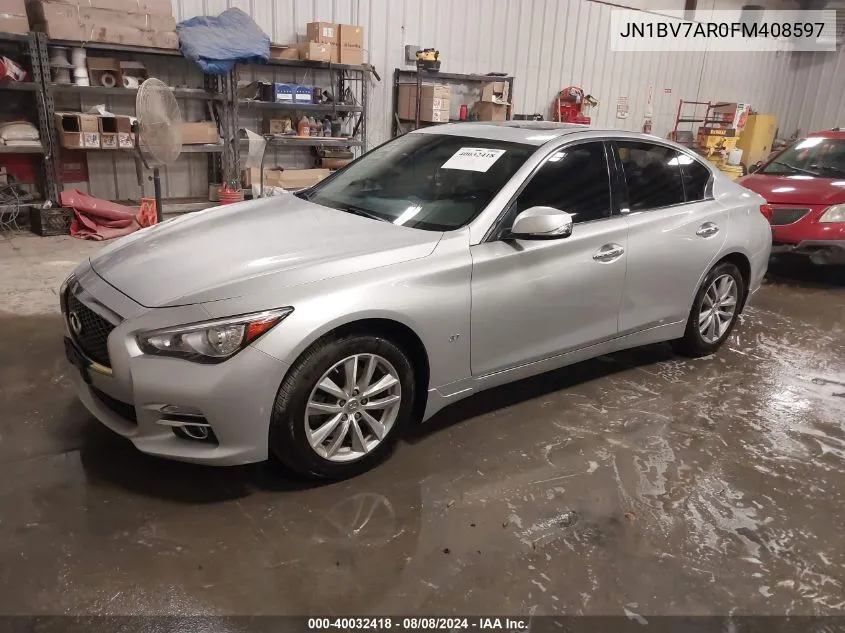 2015 Infiniti Q50 Premium VIN: JN1BV7AR0FM408597 Lot: 40032418