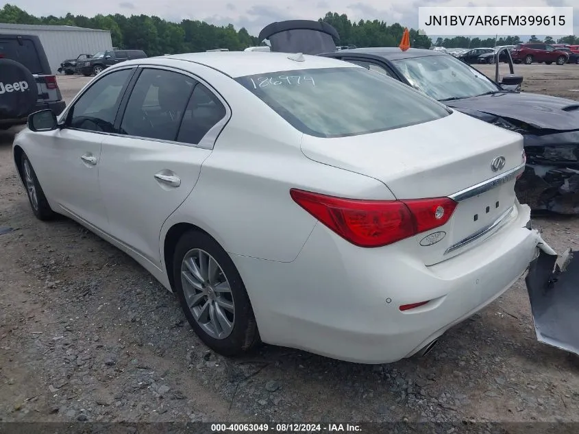 2015 Infiniti Q50 Premium VIN: JN1BV7AR6FM399615 Lot: 40063049