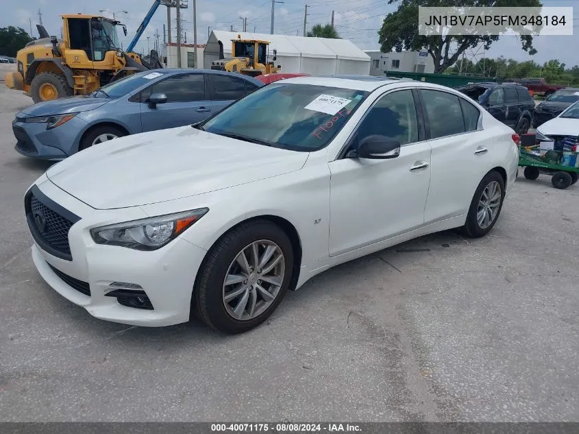 2015 Infiniti Q50 Premium VIN: JN1BV7AP5FM348184 Lot: 40071175