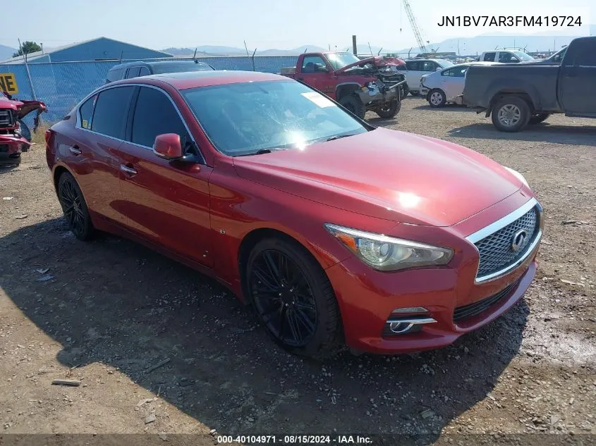 2015 Infiniti Q50 Premium VIN: JN1BV7AR3FM419724 Lot: 40104971