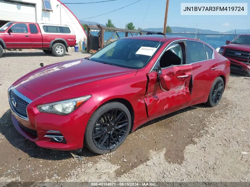 2015 Infiniti Q50 Premium VIN: JN1BV7AR3FM419724 Lot: 40104971