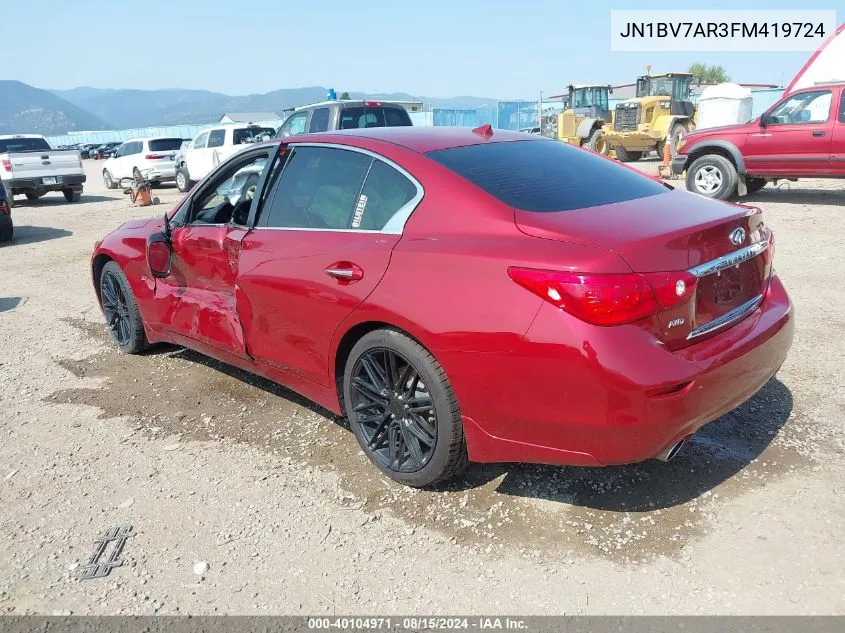 2015 Infiniti Q50 Premium VIN: JN1BV7AR3FM419724 Lot: 40104971