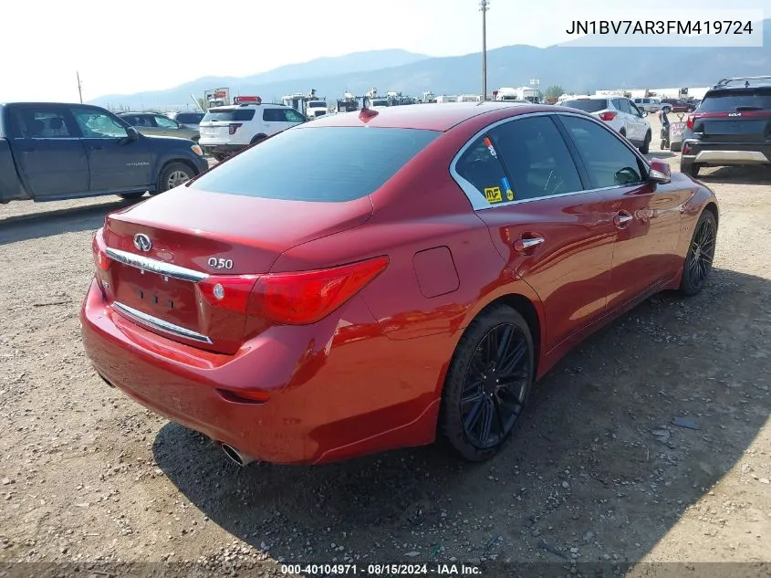 2015 Infiniti Q50 Premium VIN: JN1BV7AR3FM419724 Lot: 40104971