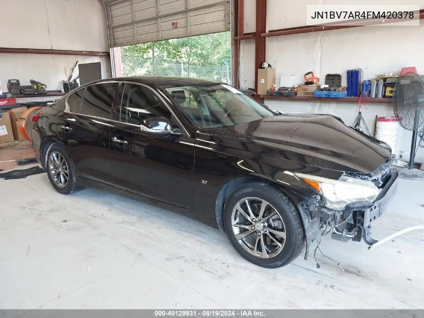 2015 Infiniti Q50 VIN: JN1BV7AR4FM420378 Lot: 40129931