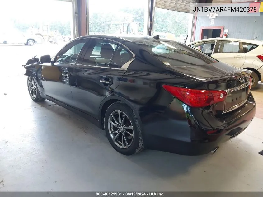 2015 Infiniti Q50 VIN: JN1BV7AR4FM420378 Lot: 40129931