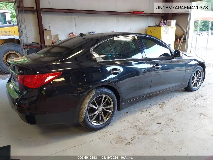 2015 Infiniti Q50 VIN: JN1BV7AR4FM420378 Lot: 40129931