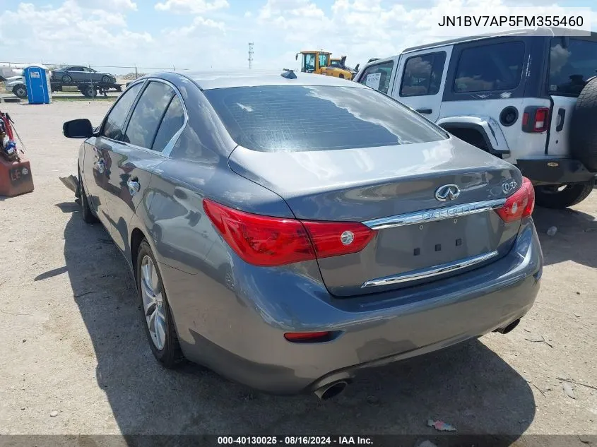 2015 Infiniti Q50 Premium/Sport VIN: JN1BV7AP5FM355460 Lot: 40130025