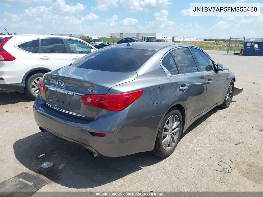 2015 Infiniti Q50 Premium/Sport VIN: JN1BV7AP5FM355460 Lot: 40130025